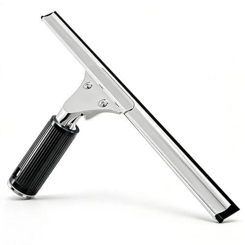 MRDARENSU 14'' Stainless Steel Shower Squeegee - Black & Silver