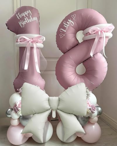 Jumbo Beige Bow Balloons - 2 Pack Birthday Party Decorations