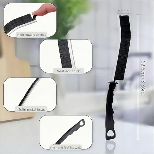 3 Pack Crevice Cleaning Brushes for Grout, Kitchen & Bathroom Surfaces