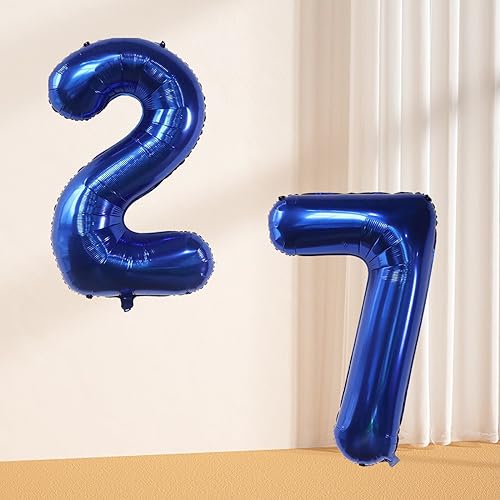 40 Inch Navy Blue Number 27 Balloon for Birthday & Wedding Decor
