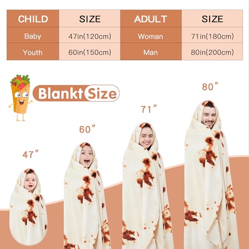 Admitrack 47in Beige Burrito Blanket - Soft Flannel Throw Gift