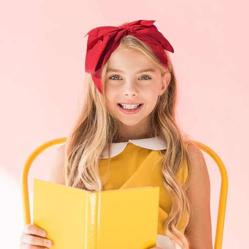 Red Big Bow Headband for Women and Girls Wide Knotted Hair Accessory