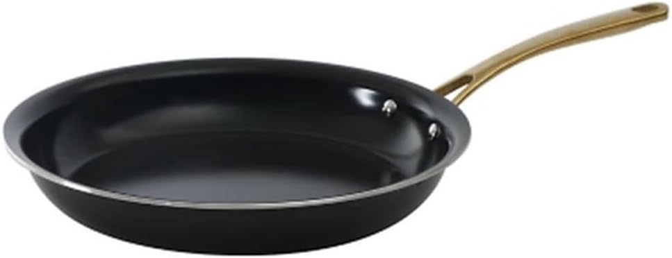 Martha Stewart Lockton 14-Piece Non-Stick Cookware Set - Heavy-Gauge Aluminum in Black with Gold Handles