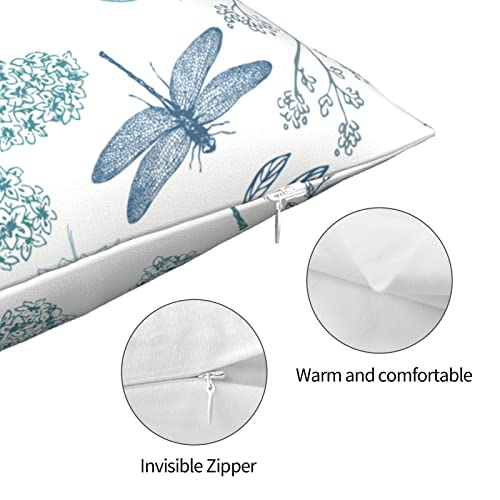 VARUN Vintage Dragonfly Floral 18x18 Throw Pillow Cover - Pattern 5