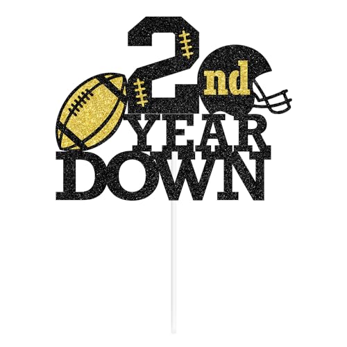 2nd Year Down Football Cake Topper - 2nd Birthday Party Decorations