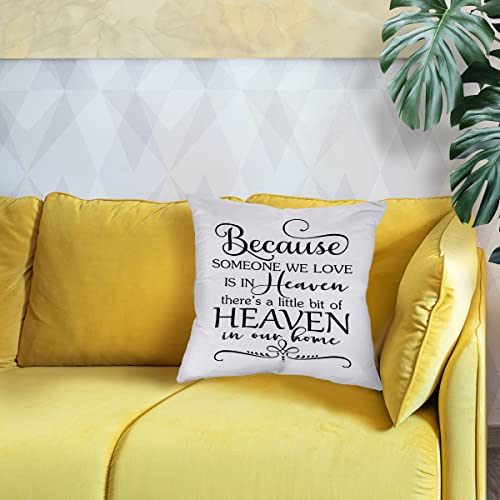 Heaven in Our Home Flannel Throw Pillow Cover, 18x18 Inch Sympathy Gift