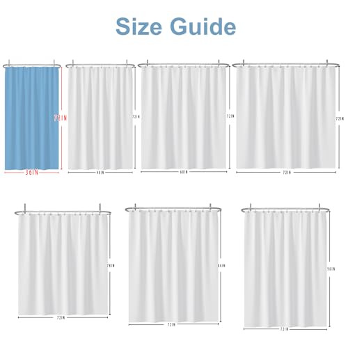 Baocicco Striped Shower Curtain, Black and White, 36 x 72 Inches
