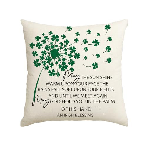 St. Patrick's Day Lucky Clover Throw Pillow Cover - 18x18 Inch