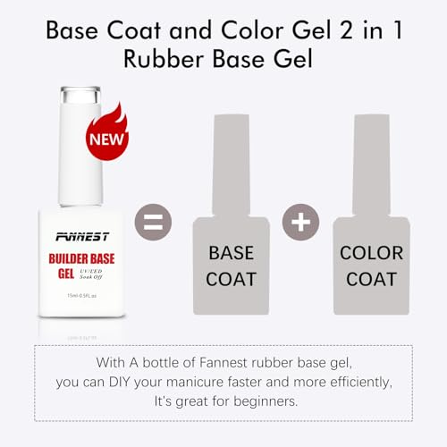 FANNEST 8 in 1 Rubber Base Gel Polish Self-Leveling Builder Nail Gel