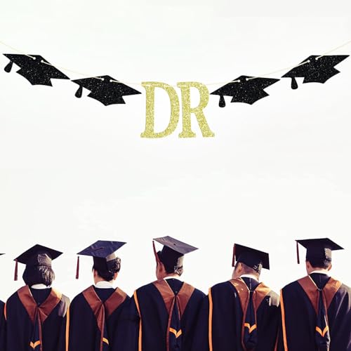 Dr Banner for 2026 Graduation Party Decorations Gold Glitter