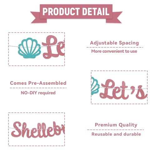 Let's Shellebrate Banner - Mermaid Bridal Shower Party Decor