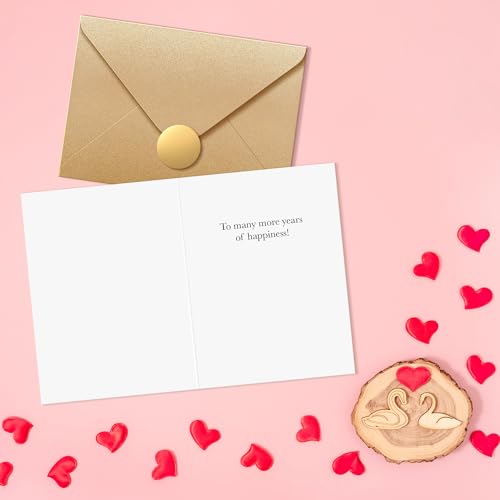 Elegant Gold Foil Anniversary Card – 5"x7" Premium Cardstock