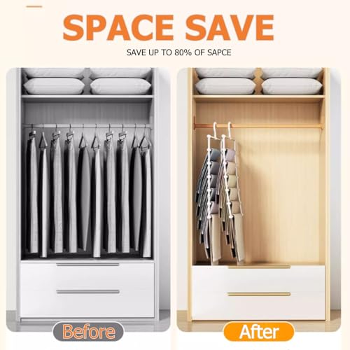 Cloud Ladder Pants Hangers - 6-Tier Space Saving Closet Organizer, 2 Pack