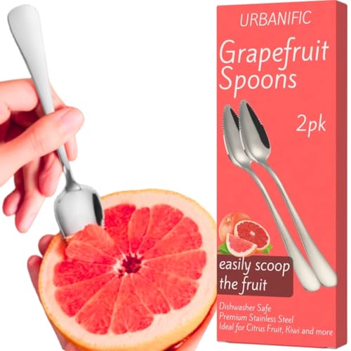Grapefruit Spoons – Serrated Stainless Steel Fruit Spoons, 2-Pack