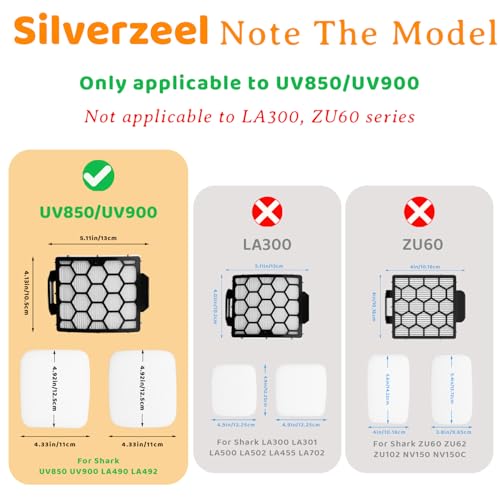 Shark UV850 UV900 Replacement Filter Set - HEPA, Foam, Felt