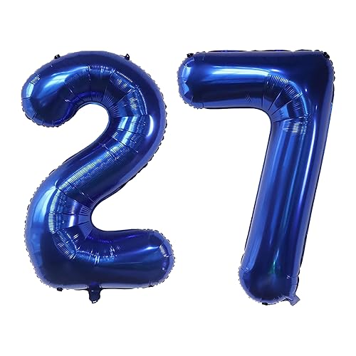 40 Inch Navy Blue Number 27 Balloon for Birthday & Wedding Decor