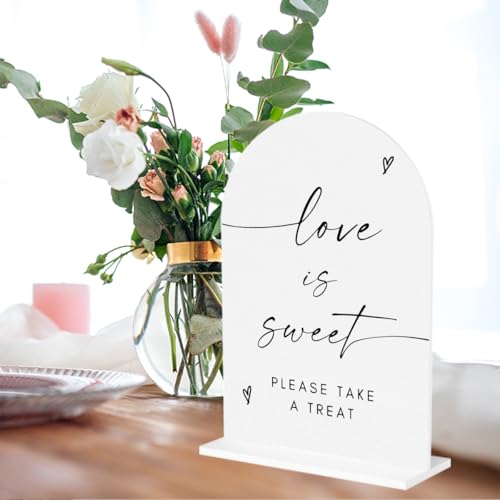 Love Is Sweet Dessert Bar Acrylic Sign for Weddings & Events