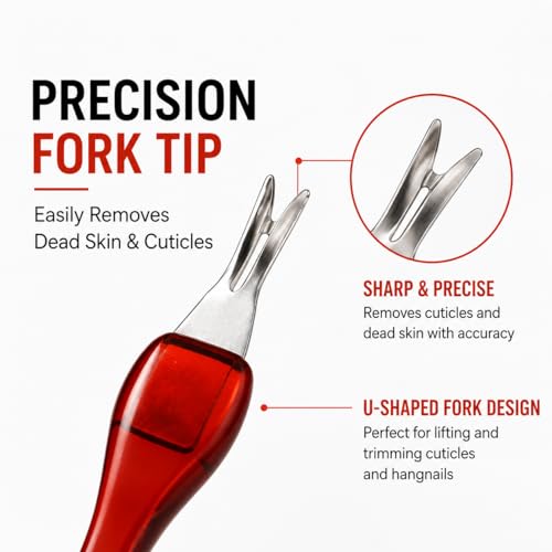 Luxxii 4-Pack Stainless Steel Cuticle Trimmer & Remover Fork