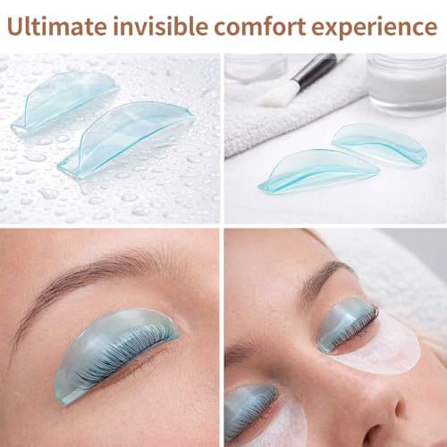 Silicone Lash Lift Shields - 2 Pairs Ultra-Thin Glueless Eyelash Perming Pads (Blue)