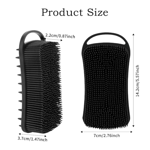 Vilnadu 2-in-1 Silicone Body Scrubber & Scalp Massager (Grey & Black)