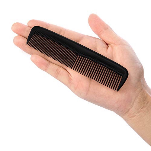 Leinuosen 12-Piece Pocket Hair Combs Fine Tooth Plastic Black Salon Travel