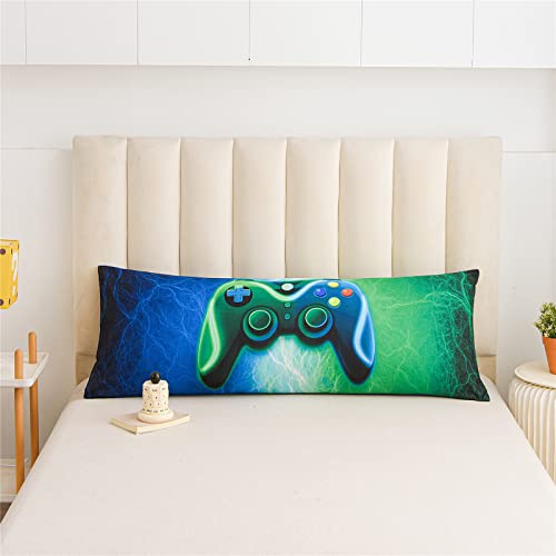 Meeting Story Gamer Body Pillow Cover 54x20 Inch - Blue-Green Gaming Bedding