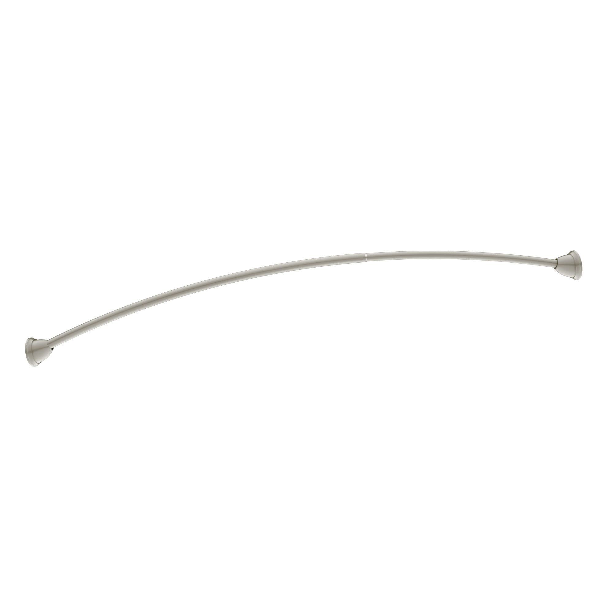 Moen MDN2170BN Magnetix 60-inch Curved Adjustable Single Shower Curtain Rod, Brushed Nickel