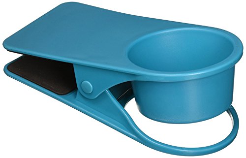 Enbar Blue Drink Cup Holder Clip for Desk - Spill-Proof Beverage & Stationery Organizer