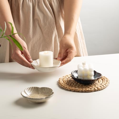 BEUNAIZER Ceramic Candle Holder Plate for Pillar & Tealight Candles