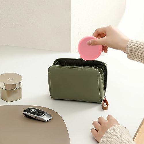 Tenalleys 2-Piece Folding Travel Hair Brush with Mirror Mini Pocket Pink