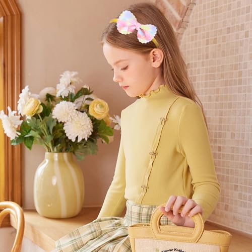 Yellow Laser Bow Headband Cute Shiny Hair Accessory for Women and Girls