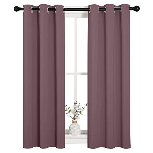 NICETOWN Blackout Curtains - Thermal Insulated Drapes, 29x45 in, Dry Rose, 1 Pair