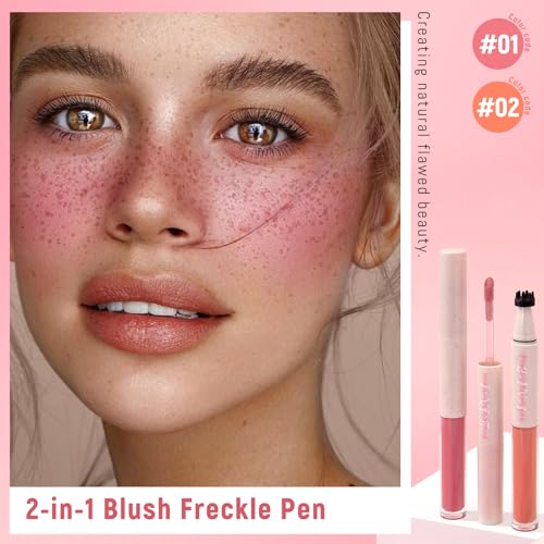 HOSAILY 2-in-1 Freckle Stamp and Liquid Blush Pen Waterproof Sunkissed Makeup