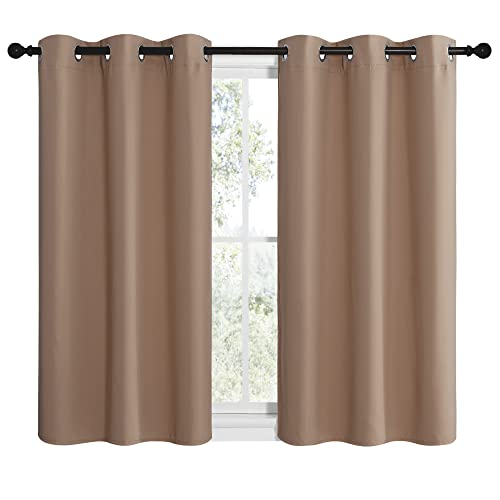 NICETOWN Room Darkening Curtain Panels - Thermal Insulated Grommet Drapes (Cappuccino, 2 Panels, 42" x 40")