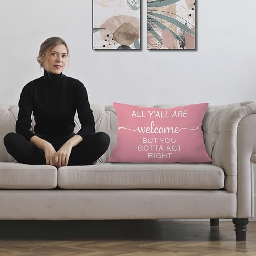 Pink Western Lumbar Pillow Cover 12x20 - Inspirational Quote Flannel Decor