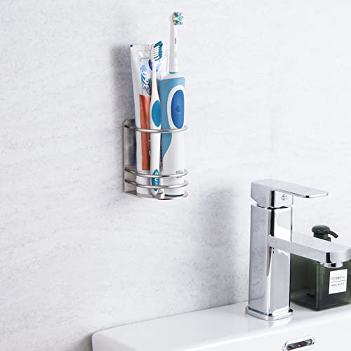 Tiilan Stainless Steel Toothbrush Holder, Wall Mounted Bathroom Organizer