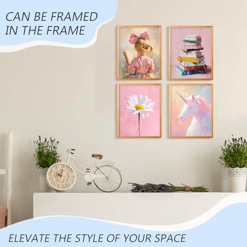 Pastel Pink Girl Nursery Wall Art Prints - Set of 4 8x10 Decor