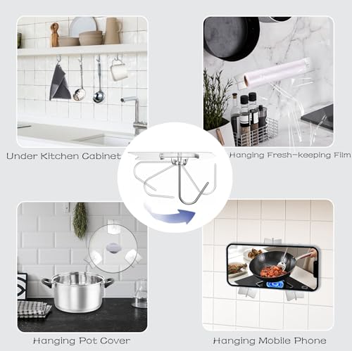 Nabreeli 12 Pack Transparent Adhesive Wall Hooks No-Drill for Renters & Home Organization
