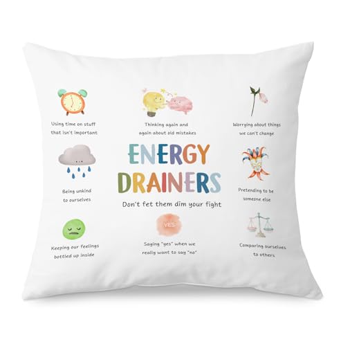 Energy Drainers Boho 18x18 Flannel Pillow Cover for Therapy Office Decor