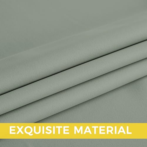 NICETOWN Sage Green Blackout Curtains, 52"W x 90"L Grommet Panels (Set of 2)