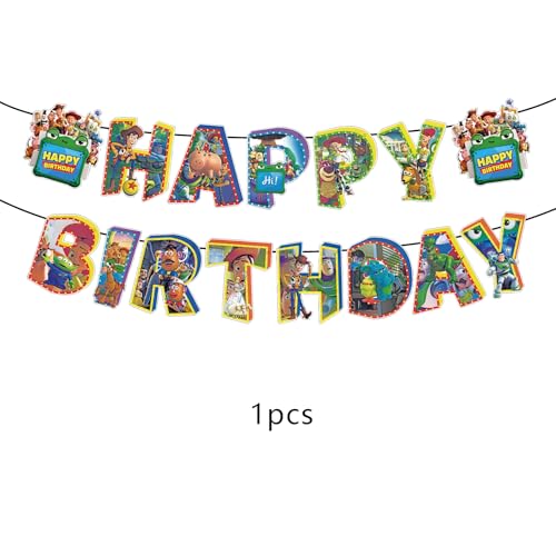 Happy Birthday Banner with Vortex Decorative Pendants - Toys Theme