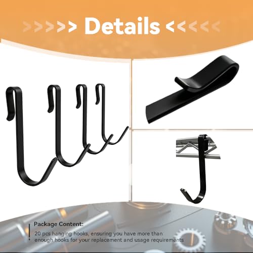DSkoiph 20 Pcs J Shaped Stainless Steel Hook Set for Home & Office