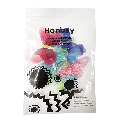 Honbay Colorful Chiffon Butterfly Hair Clips 6-Piece Organza Fairy Hairpins
