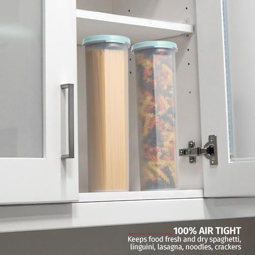 SIGNORA WARE Tall Spaghetti Pasta Container - Airtight Kitchen Storage, Sky Blue