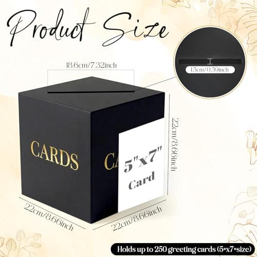 OurWarm Large Black Card Box for Graduation & Anniversary Events