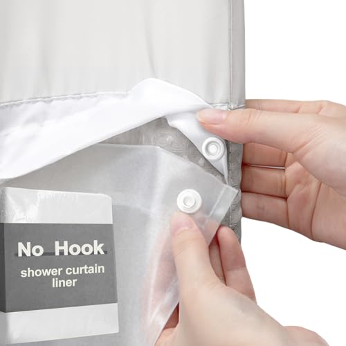 PEVA Snap-in Shower Curtain Liner 71" W x 55" L - Easy Replace