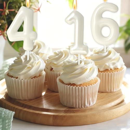 GloryMo Number 21 Birthday Candle - White Cake Topper for 21st Birthday