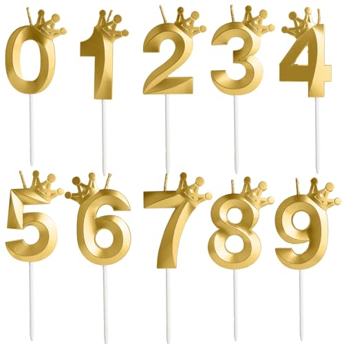 Metallic Gold 19 Birthday Candle - Cake Topper Decoration