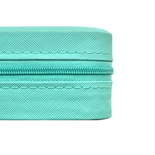 TRODANCE Mini Jewelry Travel Case - Portable Organizer for Rings, Earrings, Necklaces (Blue)