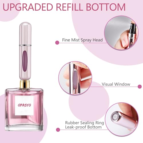 opasyo Refillable Travel Perfume Atomizer Bottle 5ml 4-Pack